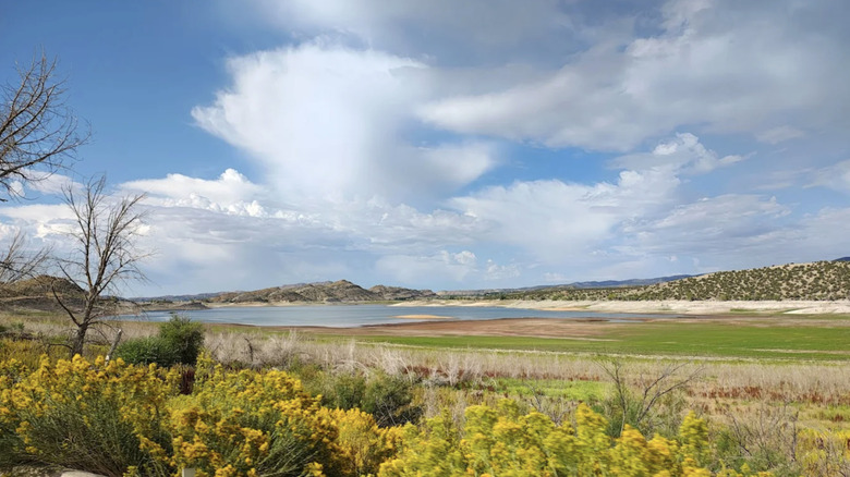 a wider landscape view of Steinaker State Park near Vernal, Utah