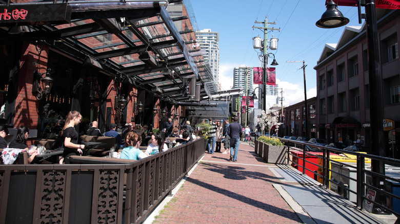 Restaurant patio dining in Yaletown, Vancouver