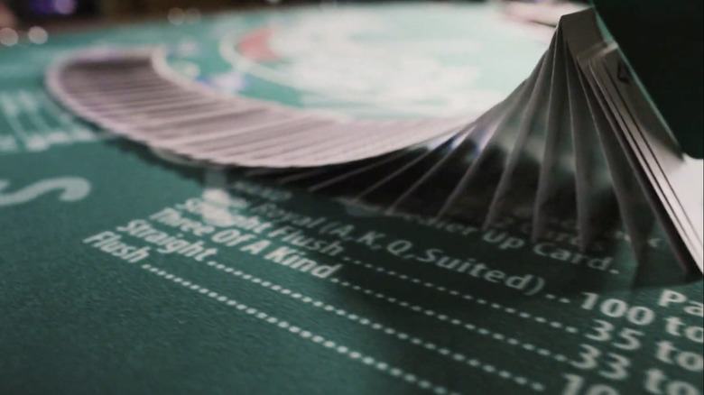 Deck of cards being shuffled at Ho-Chunk Beloit Casino