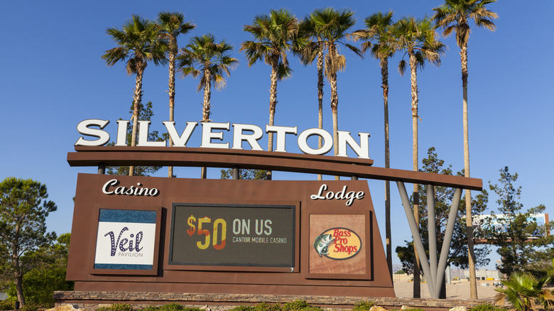 The sign outside of the Silverton Casino Lodge