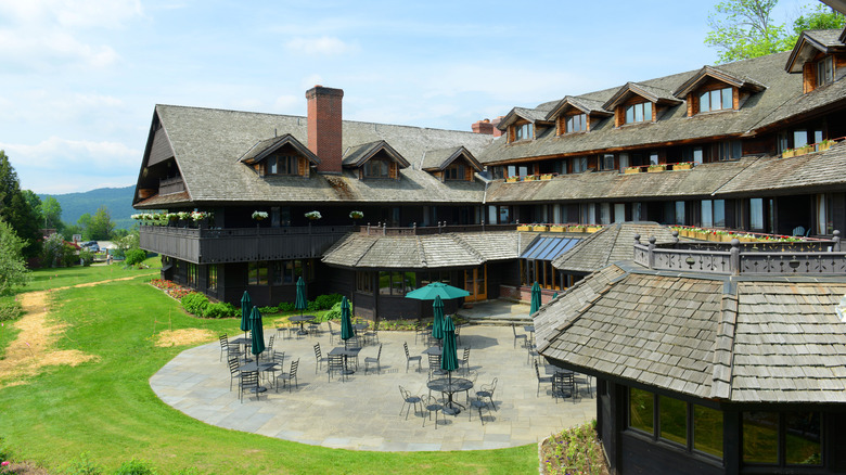 Exterior of the Austrian-influenced von Trapp Lodge & Resort in Stowe, Vermont