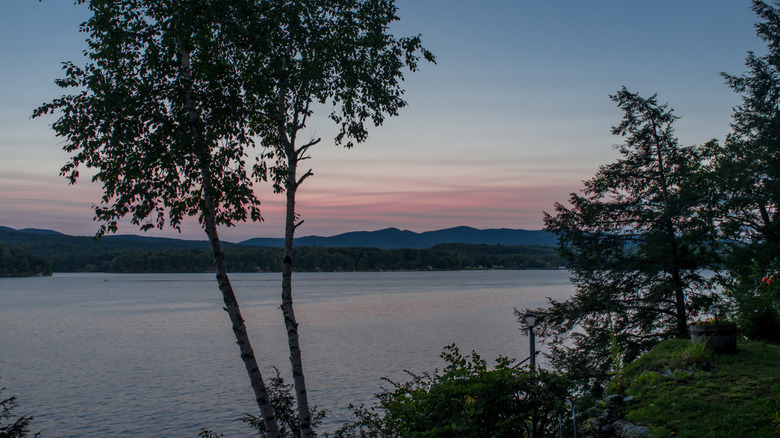 A view of sunset over Lake Bomoseen in Castleton, Vermont