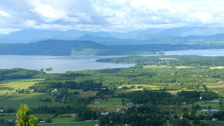 A view of Lake Champlain from atop Mount Philo in Charlotte, Vermont