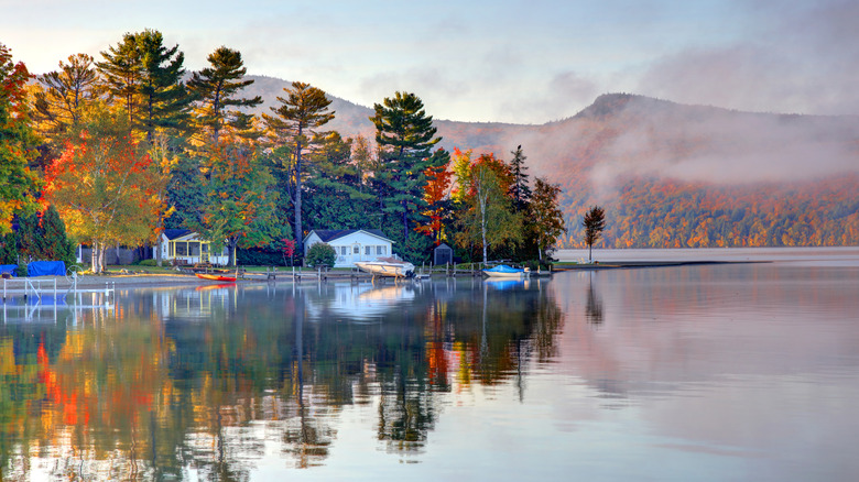 Lake Willoughby with its water reflecting the trees