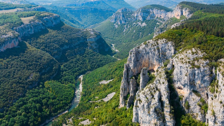 An aerial view of Vikos-Aoös National Park.