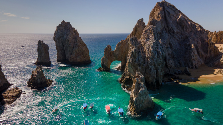 Rock formations off the coast of Los Cabos in Mexico