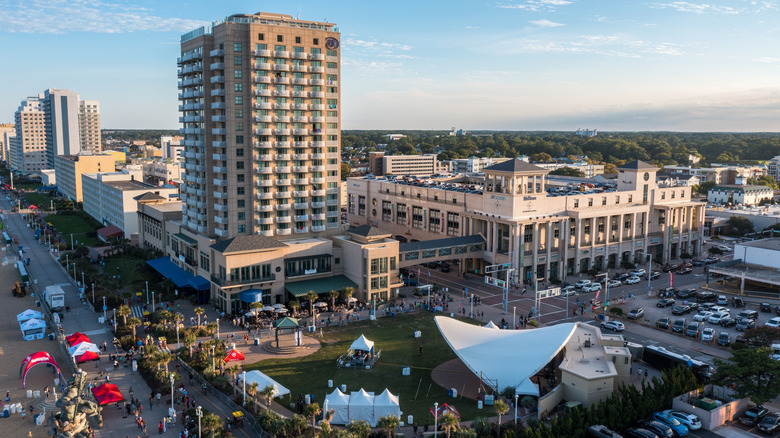 Aerial view of Downtown Virginia Beach.