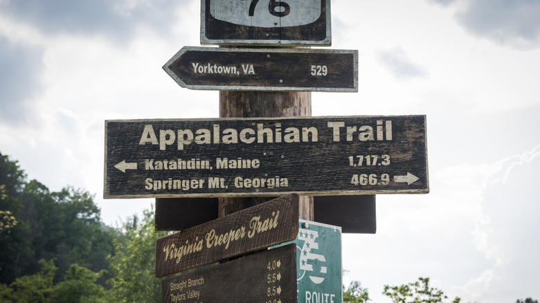 trail sign in Damascus, Virginia