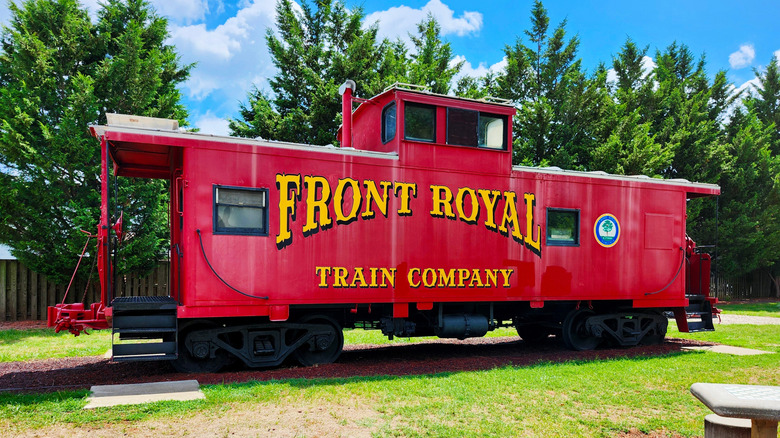 historic caboose in Front Royal Virginia park