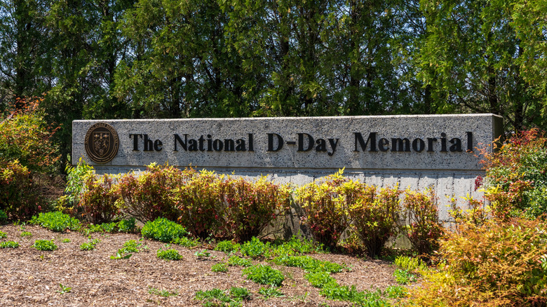 Sign for National D-Day Memorial in Bedford VA