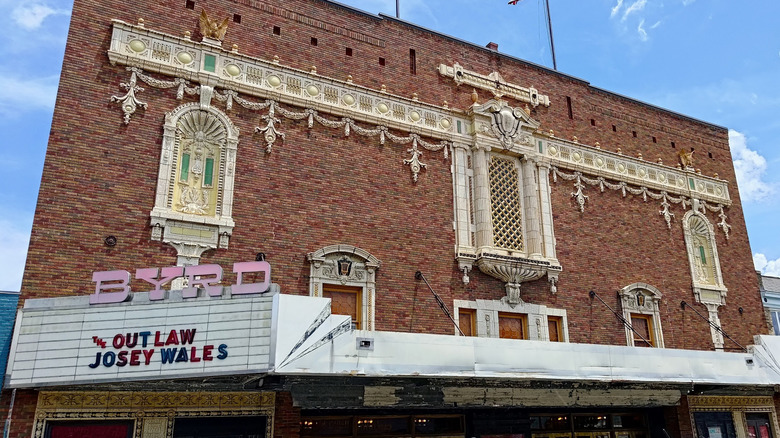 Brick exterior of the Byrd Theatre in Richmond, Virginia