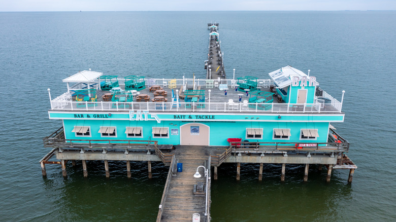 Store and restaurant on Ocean View Fishing Pier in Norfolk, Virginia