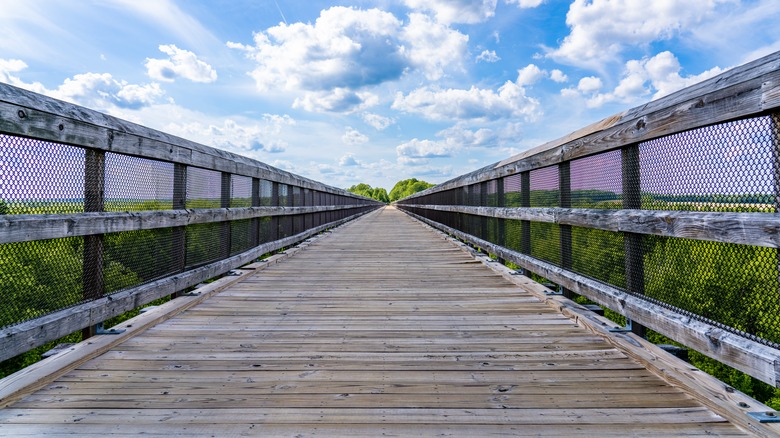 The High Bridge Trail State Park trail, formerly a railroad line