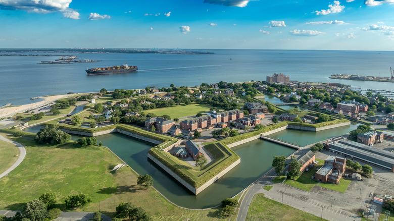 Fort Monroe, with the Chesapeake in view