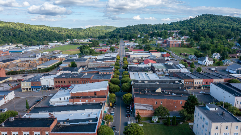 Aerial view of downtown Galax, Virginia