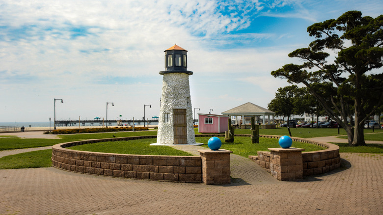 View of the lighthouse at Buckroe Beach in Hampton, Virginia