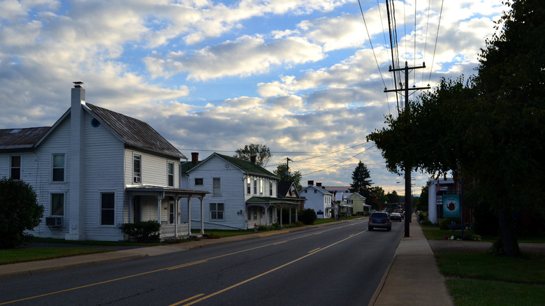 A view of historic homes in Bridgewater, Virginia