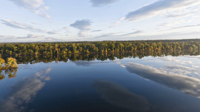 Aerial view of the Potomac River in Sterling, Virginia