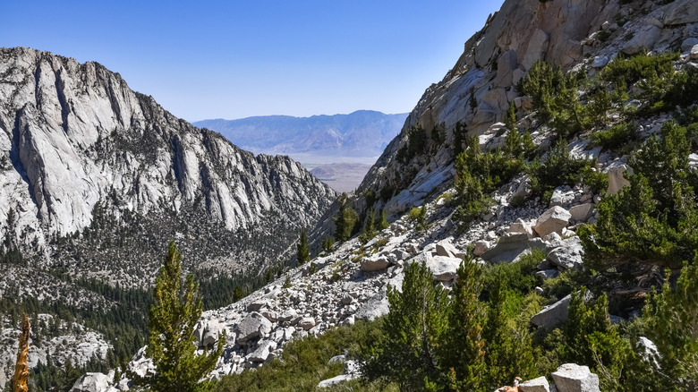 A view back down the Whitney Portal valley towards Lone Pine