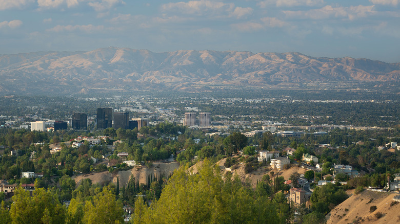 The view over the LA cityscape from the lookout at Topanga Canyon
