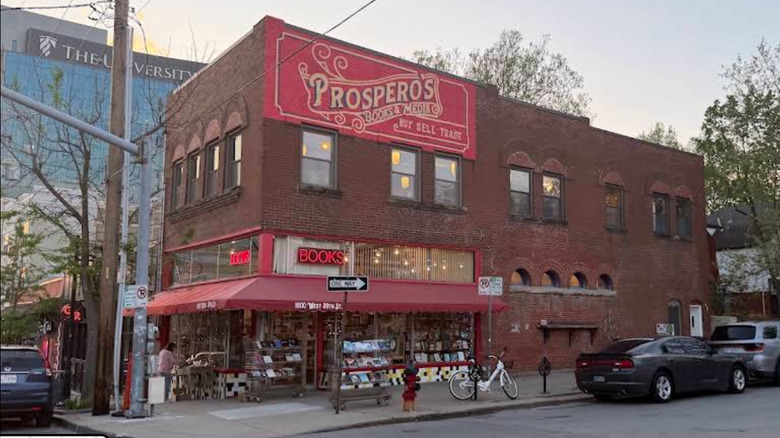 A band plays in front of Prospero's bookstore in Kansas City, Missouri