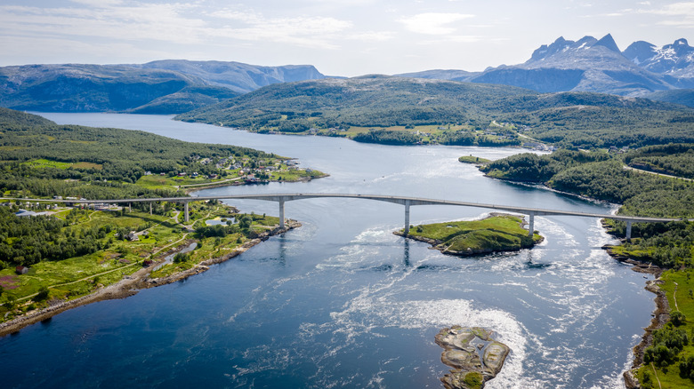 The Saltstrauman Bridge in Bodo, Norway