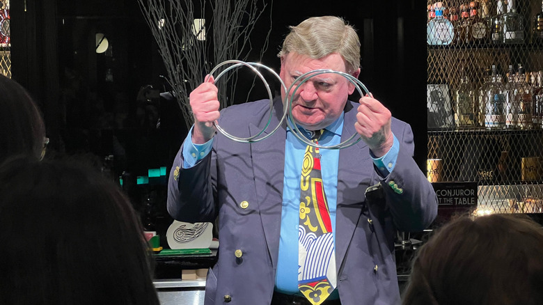 Magician performing at the Chicago Magic Lounge, Andersonville, Chicago