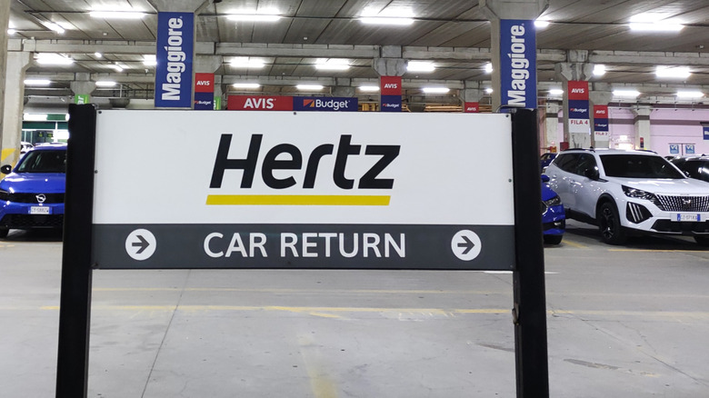Hertz sign for car rental return