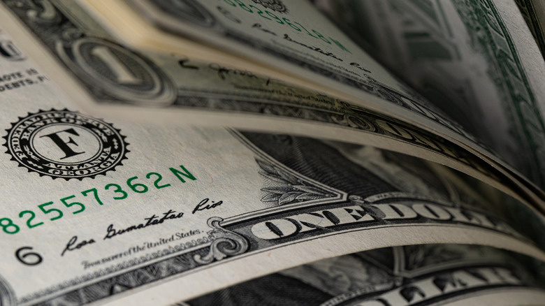 Stack of US dollar bills