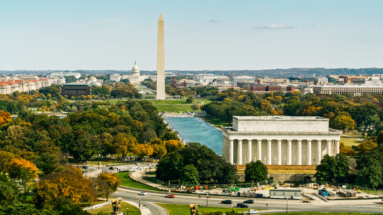 Aerial view of Washington DC