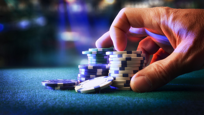 Betting with game chips.