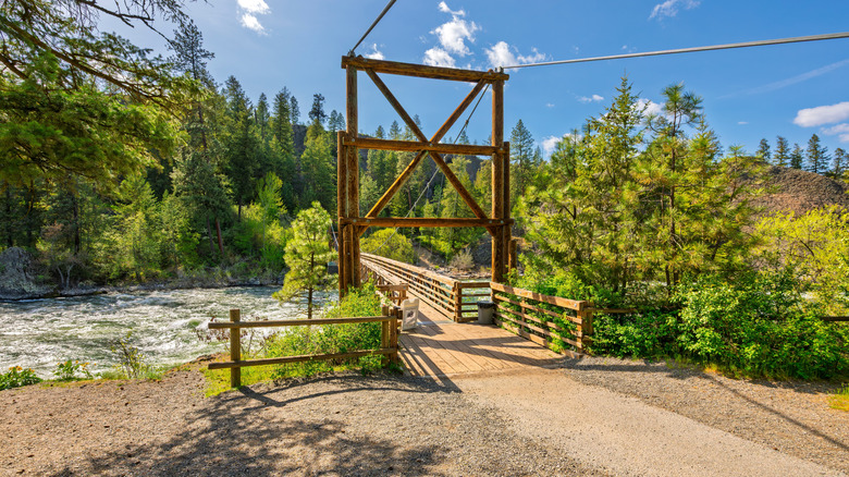 The Pitcher and Bowl and suspension bridge, built by the CCC in Riverside State Park