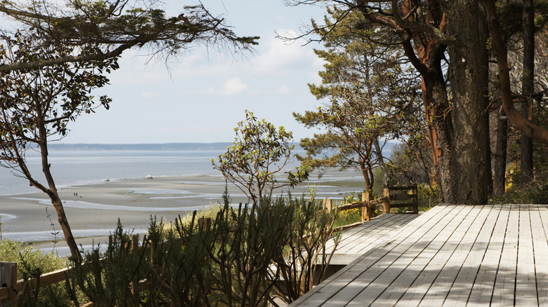 A terrace on a beach in Freeland, South Whidbey Island