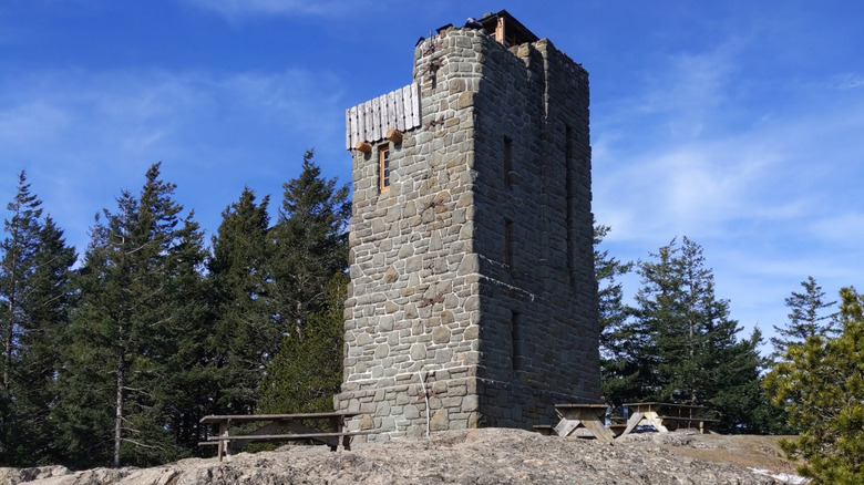 Stone tower at the summit of Mount Constitution on Orcas Island