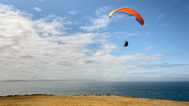 Glider over the cliff at Fort Ebey State Park, Washington State