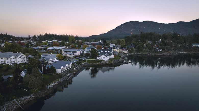 Aerial view of Eastsound Village, Washington