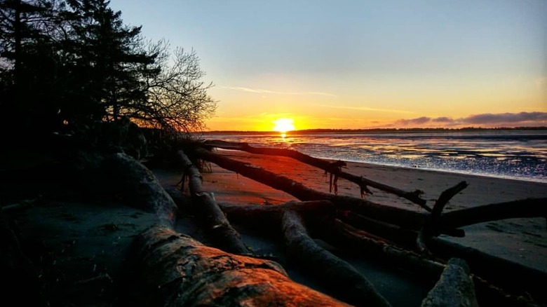 Sunset at Bottle Beach State Park.