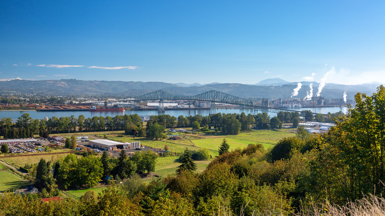 Lewis and Clark Bridge connecting Longview, Washington to Rainier, Oregon