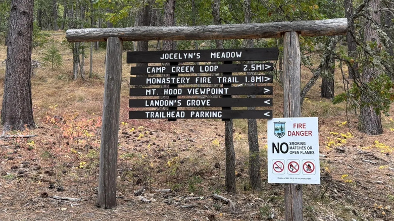 A wooden sign in Brooks Memorial State Park