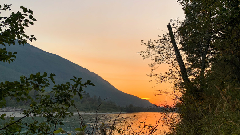 Sunset on the Skagit River at Rasar State Park.