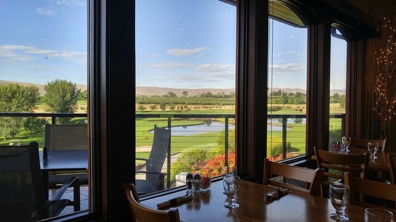 Beautiful view of dining seating at Apple Tree Resort