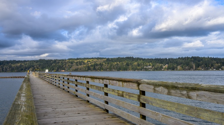The fishing pier at Illahee State Park near Bremerton, Washington