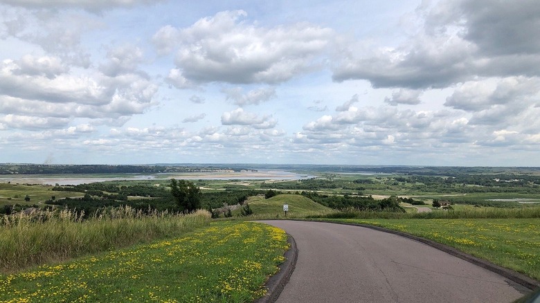 Paved road through Niobrara State Park, Nebraska