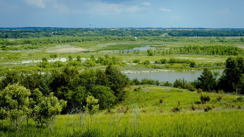 Grassy landscape at Niobrara State Park in Nebraska