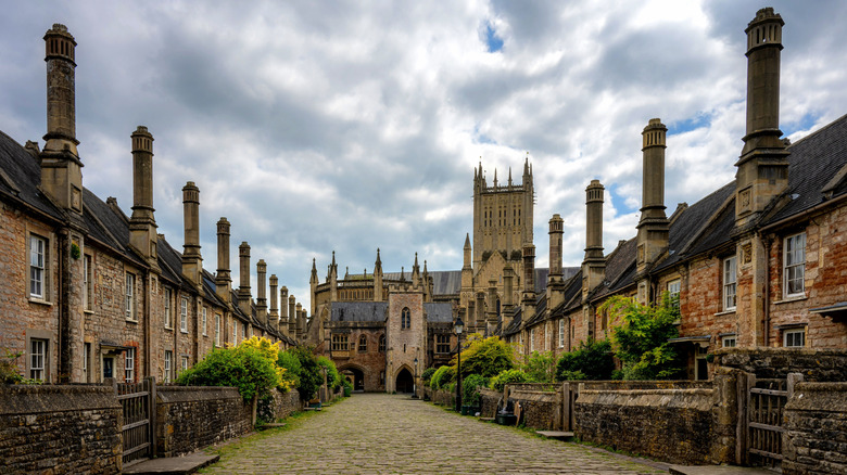 Historical Vicars' Close in Wells, England