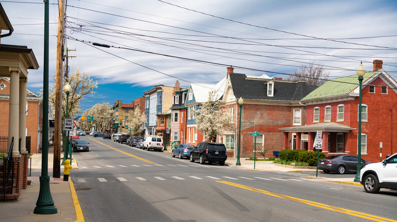 View of a downtown street in Martinsburg, West Virginia