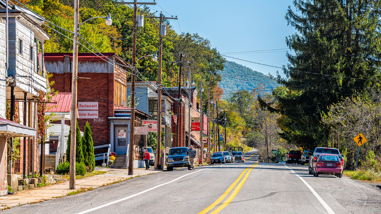 Buildings on Main Street in Durbin, West Virginia