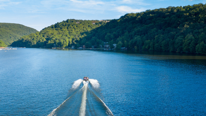 Speedboat on Cheat Lake, West Virginia