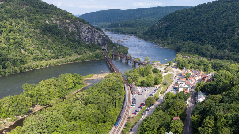 The Amtrak stopped at Harper's Ferry, West Virginia