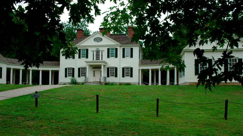 A view of the Palladian mansion on Blennerhassett Island State Park, West Virginia